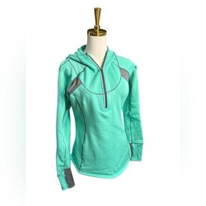 Avalanche Women's Mint Green and Grey Thumbhole Pullover Hoodie Size M